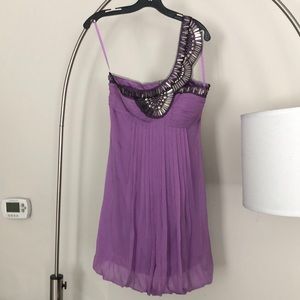 Lilac gladiator BCBG MaxAzaria cocktail dress